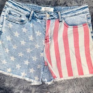 Judy Blue Women's Stars and Stripes Denim Shorts